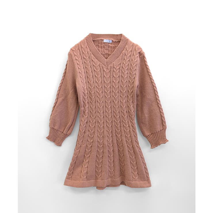 HAMILTON AMBSWOOL ケーブルニット Vネック　ワンピース HAMILTON AMBSWOOL ケーブルニット Vネック ワンピース トップス