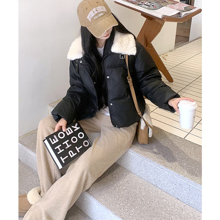 襟ボア中綿ジャケット ブルゾン ダウン | Riff | 詳細画像23 