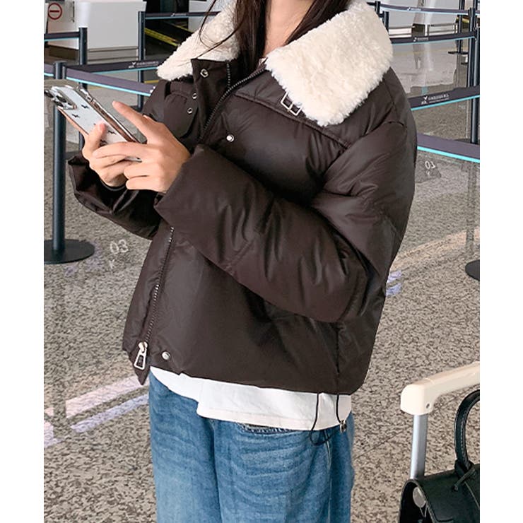 襟ボア中綿ジャケット ブルゾン ダウン | Riff | 詳細画像35 