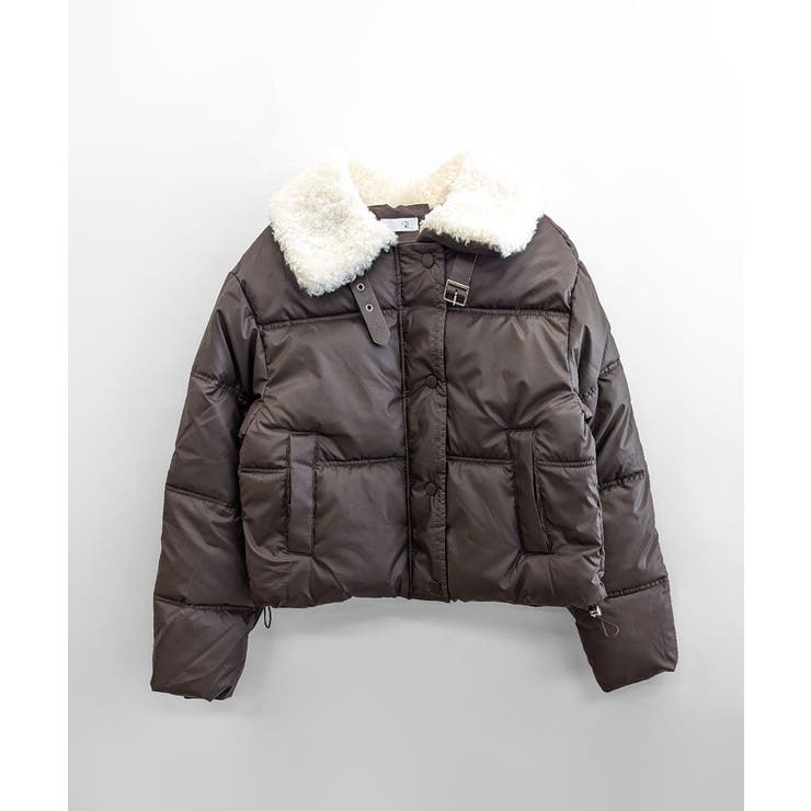 【売り切れ商品】衿ボア中綿ブルゾン ブラウン 1.jpg