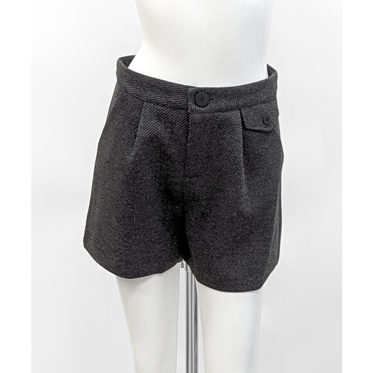 ハイウエストショートパンツ タック入り ショート丈[品番：NETW0002120