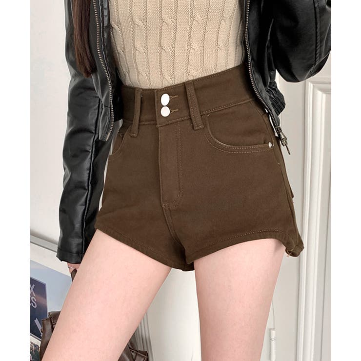 裏起毛ハイウエストショートパンツ ショート丈 ショーパン | Riff | 詳細画像10 