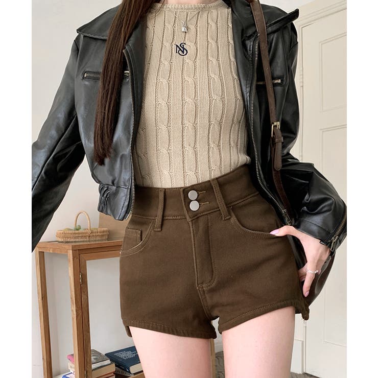 裏起毛ハイウエストショートパンツ ショート丈 ショーパン | Riff | 詳細画像11 