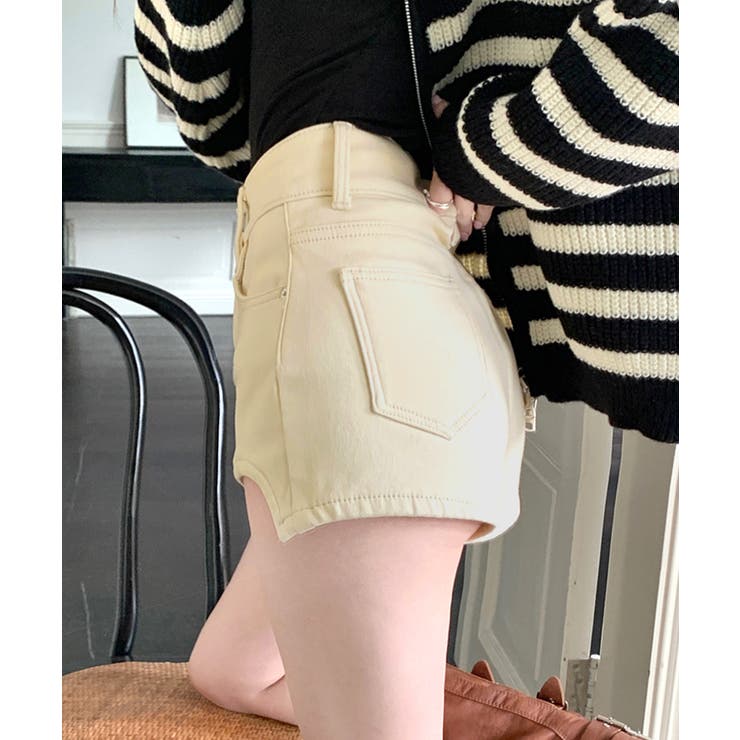 裏起毛ハイウエストショートパンツ ショート丈 ショーパン | Riff | 詳細画像14 