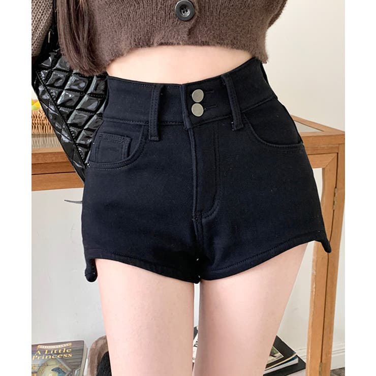 裏起毛ハイウエストショートパンツ ショート丈 ショーパン | Riff | 詳細画像3 