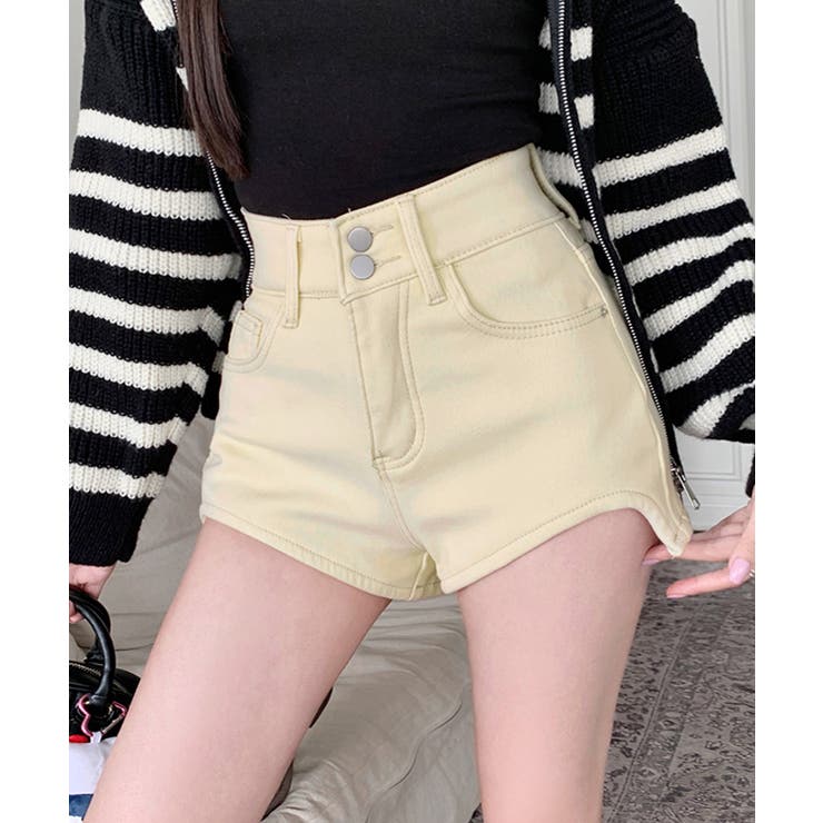 ベージュ | 裏起毛ハイウエストショートパンツ ショート丈 ショーパン | Riff