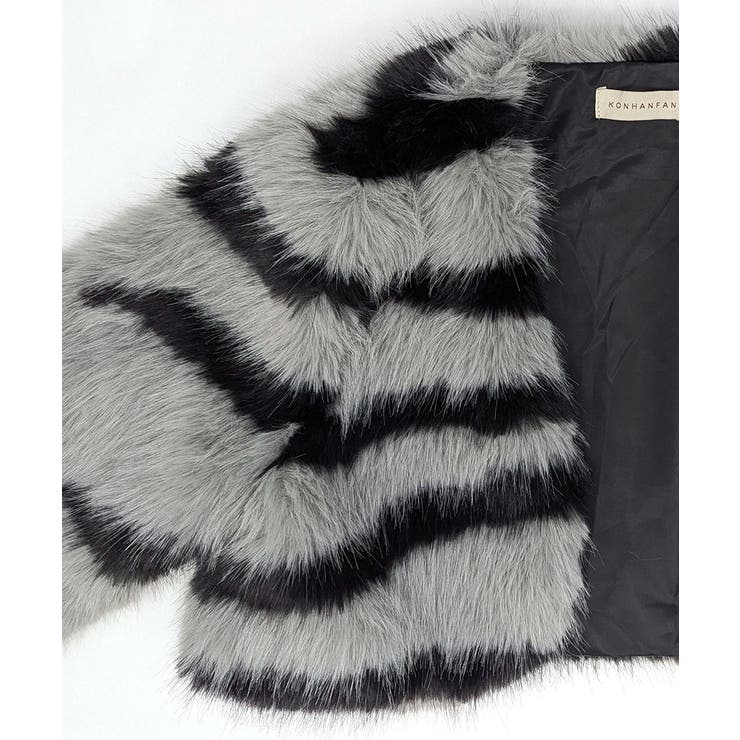 ノーカラーフェイクファーショートコート ジャケット ブルゾン | Riff | 詳細画像19 