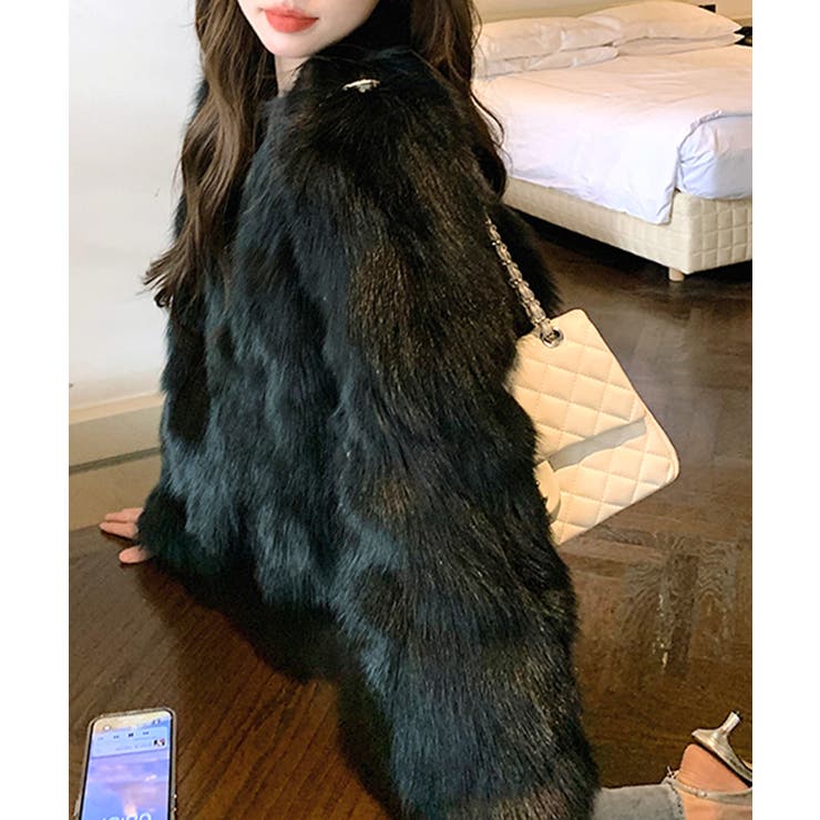 ノーカラーエコファージャケット コート フェイクファー | Riff | 詳細画像12 