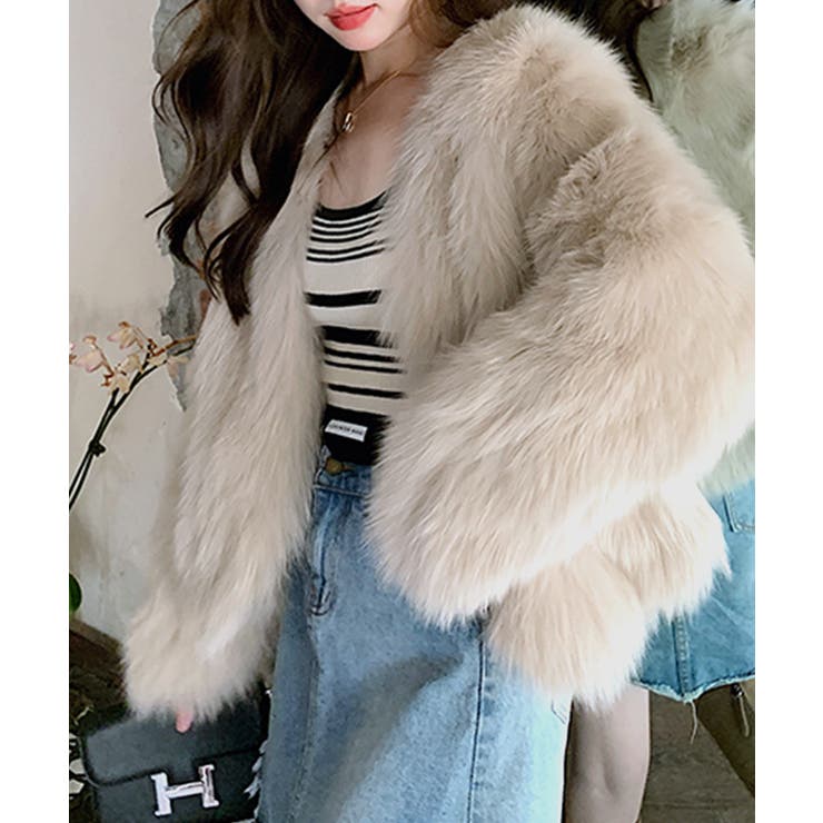 ノーカラーエコファージャケット コート フェイクファー | Riff | 詳細画像15 