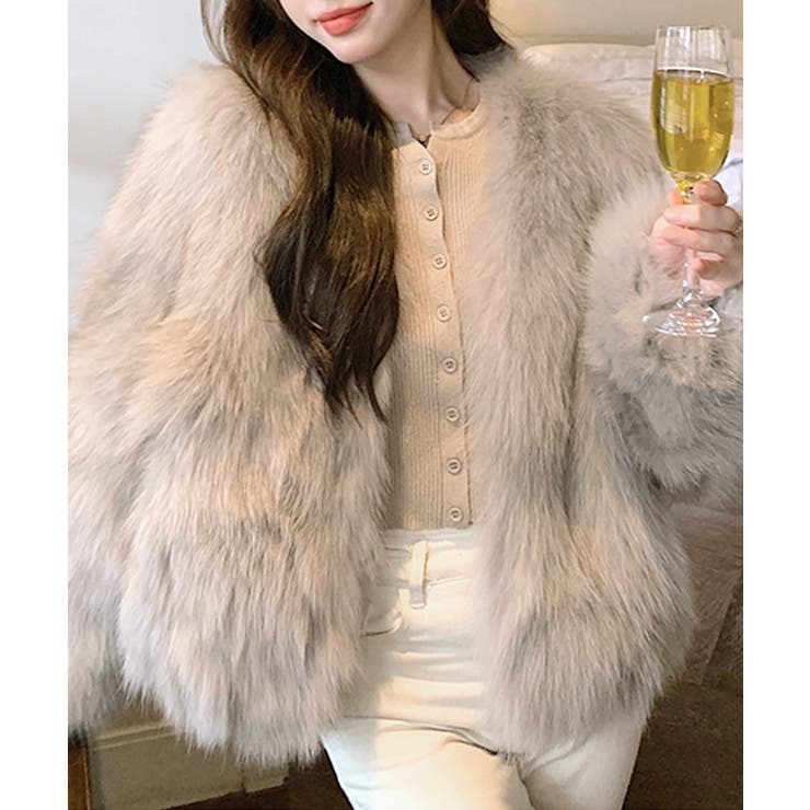 ノーカラーエコファージャケット コート フェイクファー | Riff | 詳細画像19 