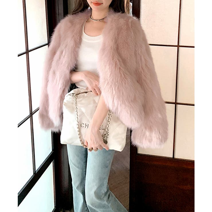 ノーカラーエコファージャケット コート フェイクファー | Riff | 詳細画像21 