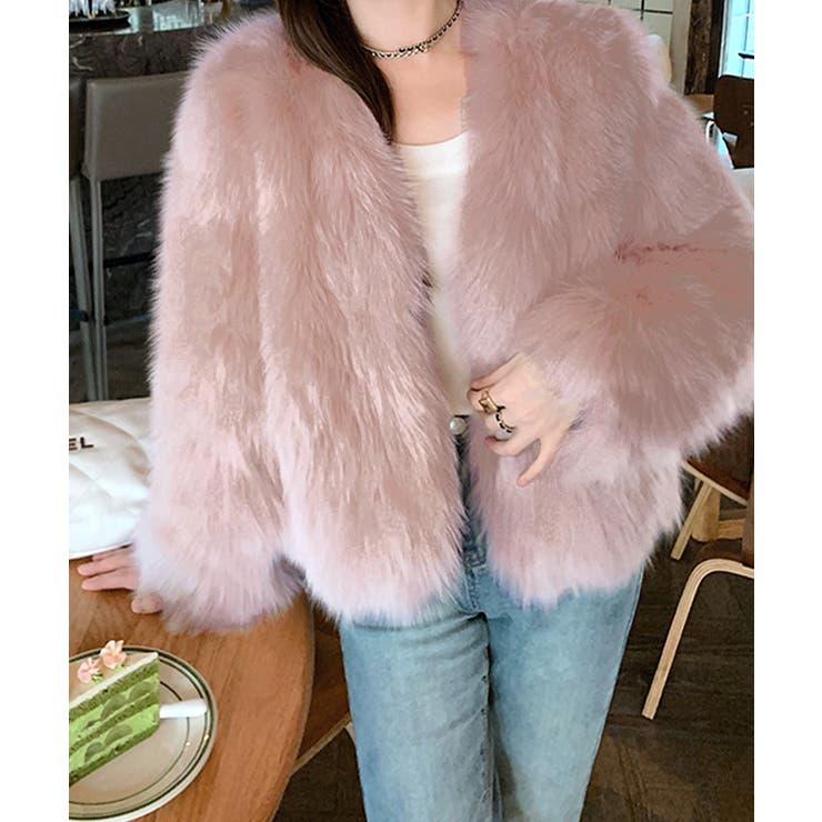 ノーカラーエコファージャケット コート フェイクファー | Riff | 詳細画像22 