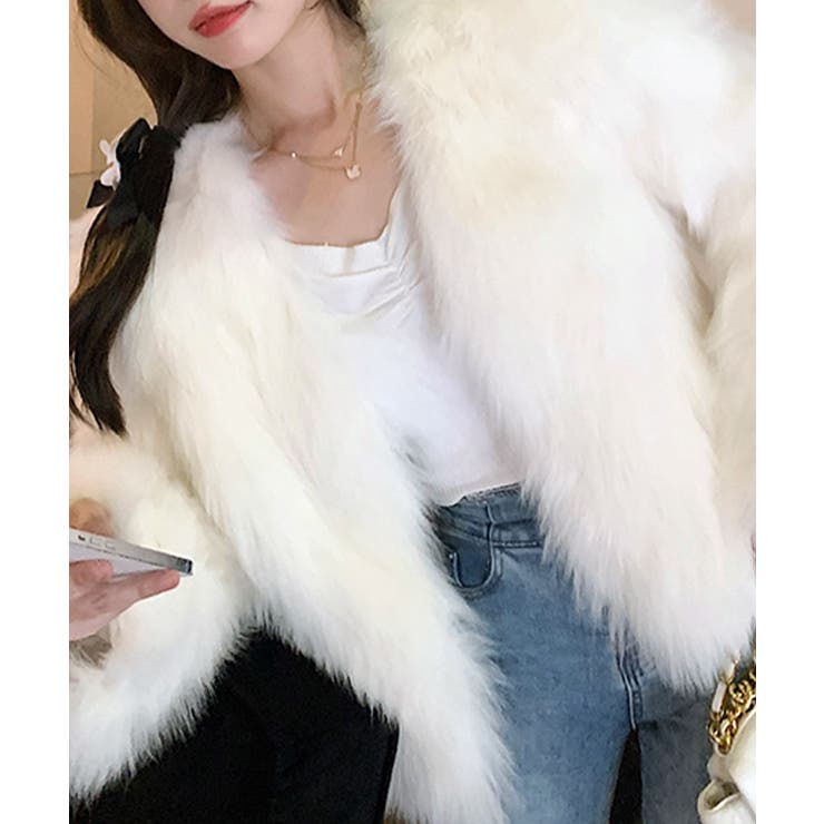 ノーカラーエコファージャケット コート フェイクファー | Riff | 詳細画像23 