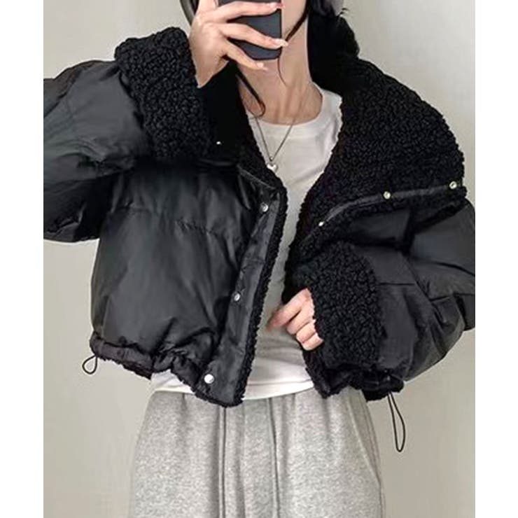 ブラック | リバーシブルボアブルゾン ジャケット 2WAY | Riff