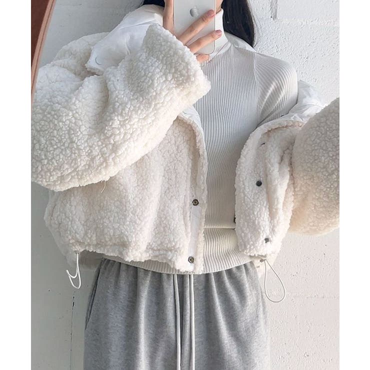 ホワイト | リバーシブルボアブルゾン ジャケット 2WAY | Riff