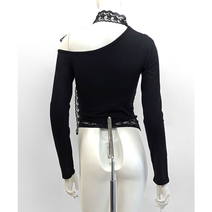 ワンショルリボンレース切り替えトップス カットソー Tシャツ | Riff | 詳細画像18 