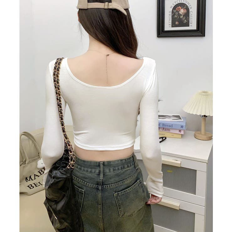 クロップド丈ロンT パッド付き カップ付き[品番:NETW0002166 クロップド丈ロンT パッド付き カップ付き[品番:NETW0002166