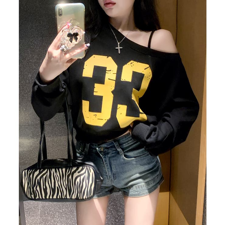 プリントワンショルトップス ロゴ オフショル | Riff | 詳細画像10 