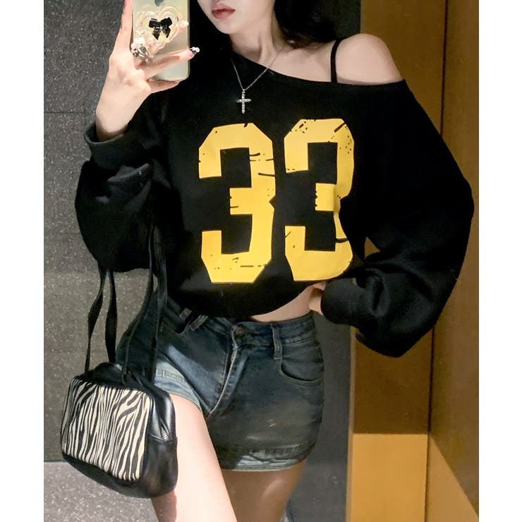 プリントワンショルトップス ロゴ オフショル | Riff | 詳細画像11 