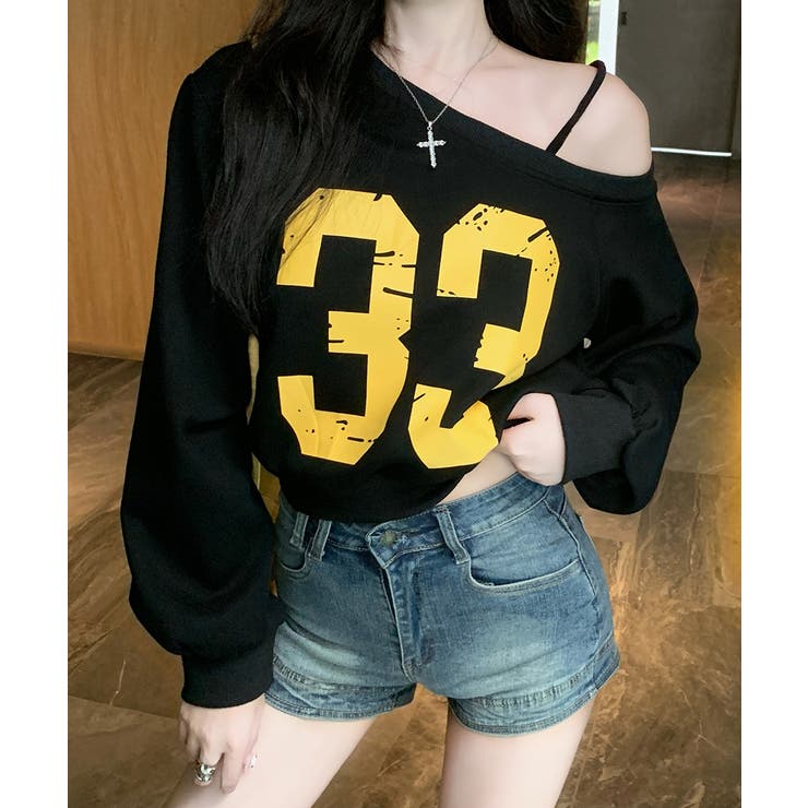 プリントワンショルトップス ロゴ オフショル | Riff | 詳細画像2 