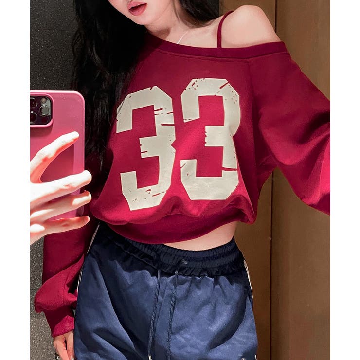 プリントワンショルトップス ロゴ オフショル | Riff | 詳細画像21 