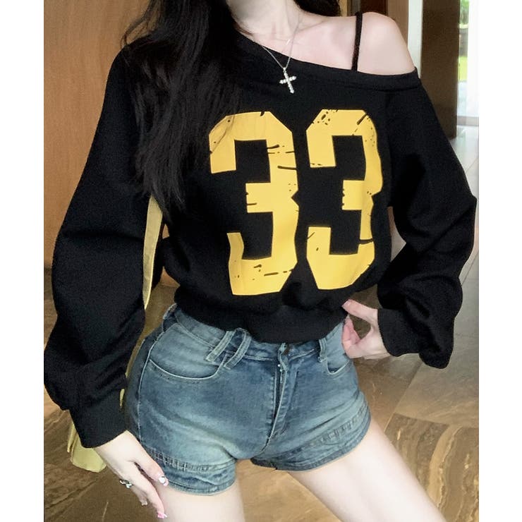 プリントワンショルトップス ロゴ オフショル | Riff | 詳細画像3 