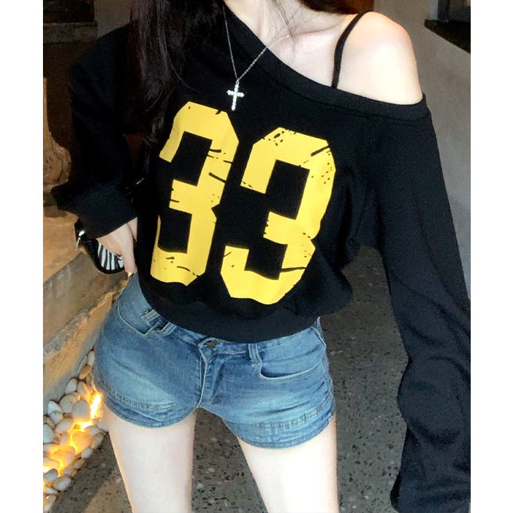 プリントワンショルトップス ロゴ オフショル | Riff | 詳細画像9 