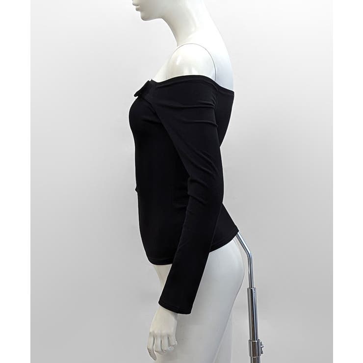 ベルトデザインオフショルトップス オフショルダー Tシャツ | Riff | 詳細画像17 