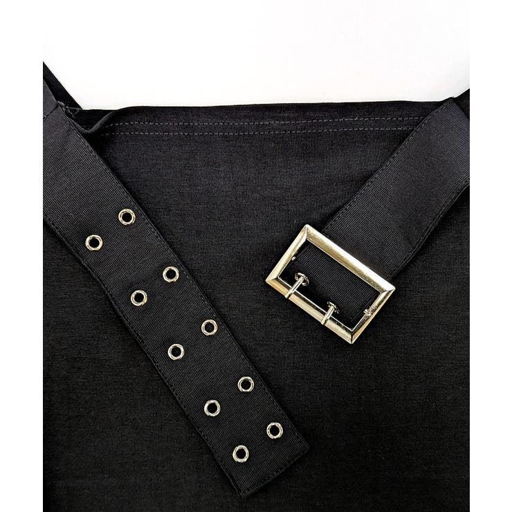 ベルトデザインオフショルトップス オフショルダー Tシャツ | Riff | 詳細画像20 