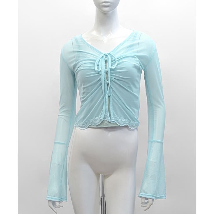 [2点セット] ベルスリーブシアーブラウス+キャミソールセット アンサンブル | Riff | 詳細画像14 