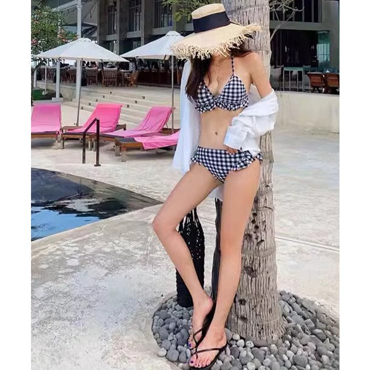 [2点セット] ギンガムチェックフリルビキニ 水着 | Riff | 詳細画像8 