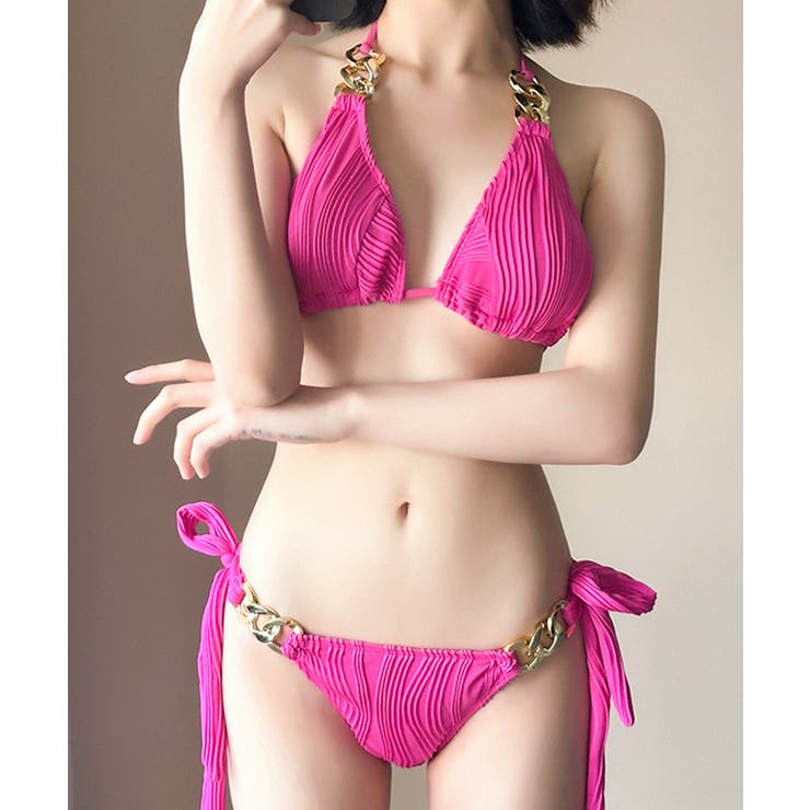 ホルターネックチェーンビキニ 水着 無地 | Riff | 詳細画像22 