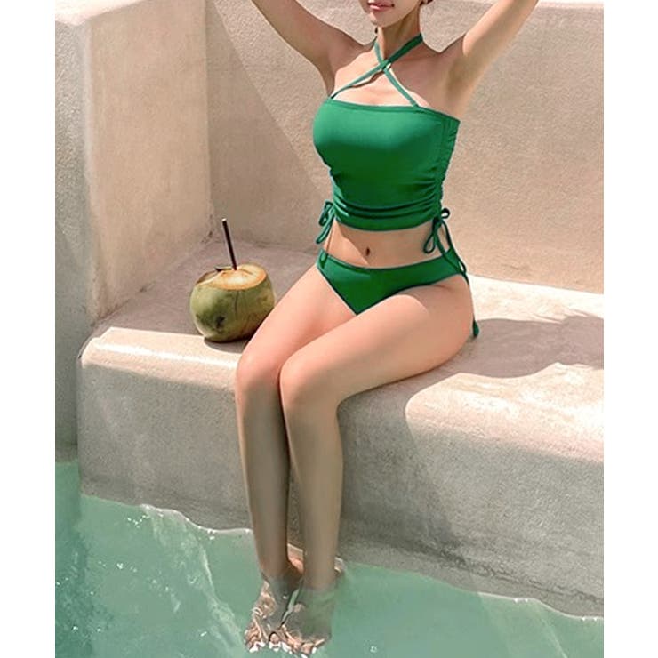 [2点セット] ホルターネック裾シャーリングビキニ 水着 | Riff | 詳細画像11 