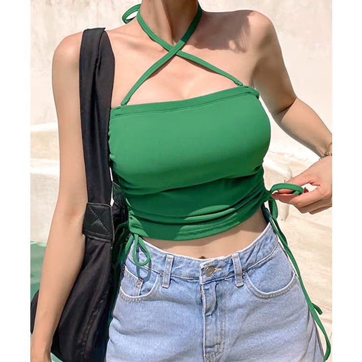 [2点セット] ホルターネック裾シャーリングビキニ 水着 | Riff | 詳細画像13 