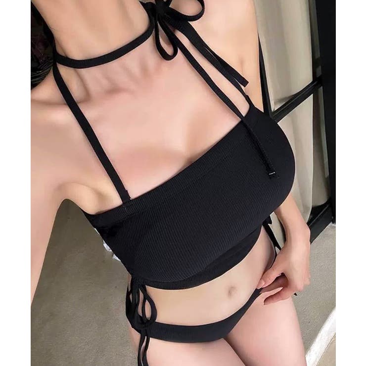 [2点セット] ホルターネック裾シャーリングビキニ 水着 | Riff | 詳細画像8 