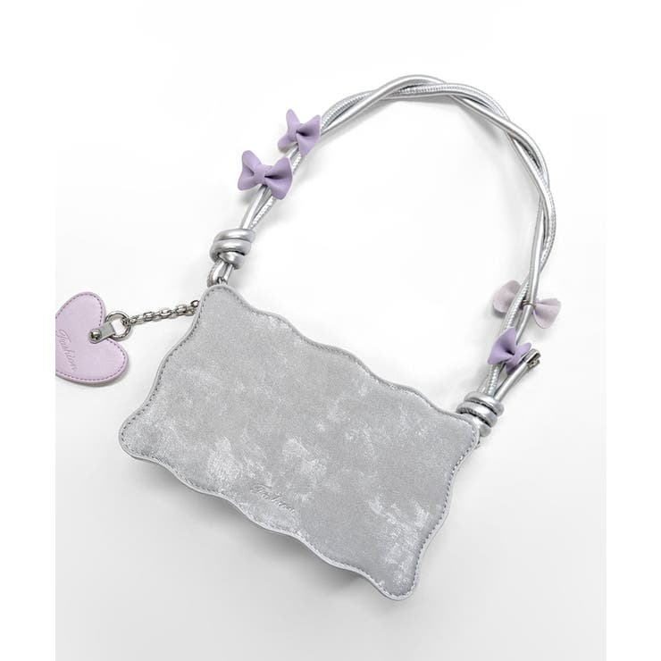 リボン付きショルダーバッグ ハートチャーム バイカラー | Riff | 詳細画像22 