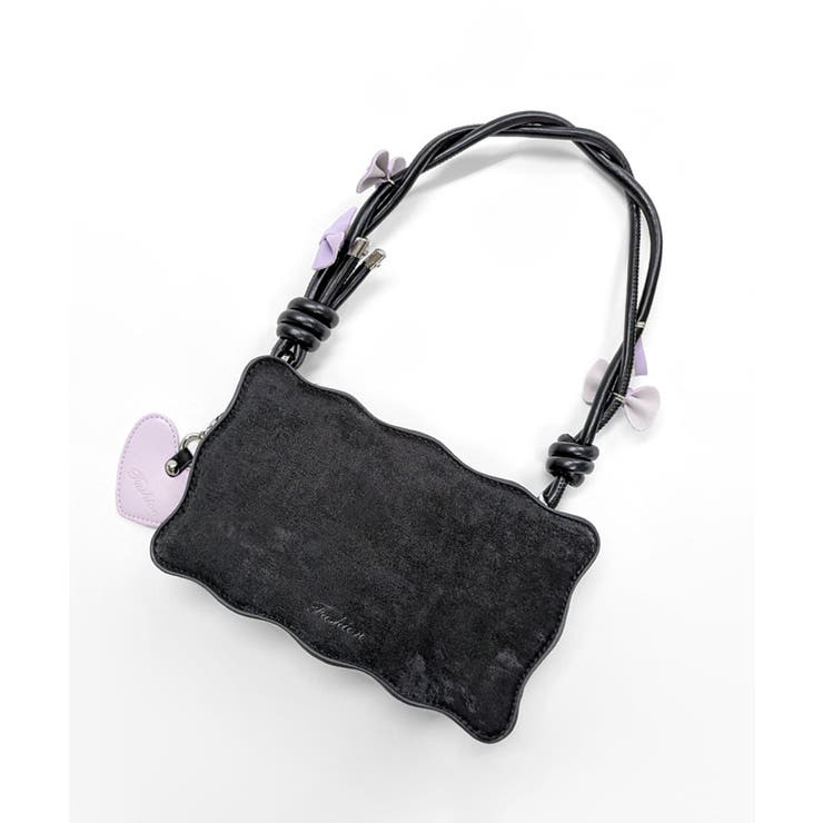 リボン付きショルダーバッグ ハートチャーム バイカラー | Riff | 詳細画像25 