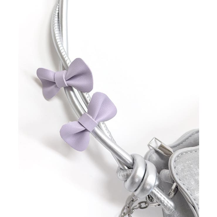 リボン付きショルダーバッグ ハートチャーム バイカラー | Riff | 詳細画像30 