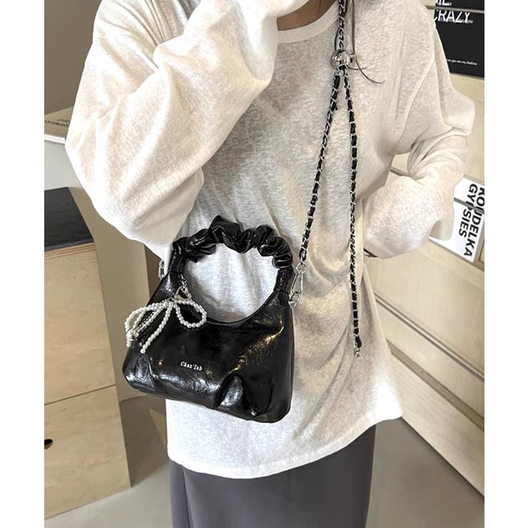 きらきらパール風☆【ALDO】Minipearlx ハンドバッグ チェーン♪ きらきらラインレース刺繍マルチWAYパールチェーンバッグ