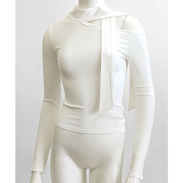 ワンショルダーマフラーデザイントップス チョーカー スカーフ | Riff | 詳細画像23 