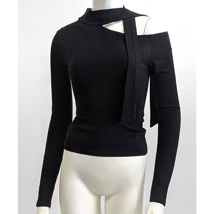 ワンショルダーマフラーデザイントップス チョーカー スカーフ | Riff | 詳細画像24 