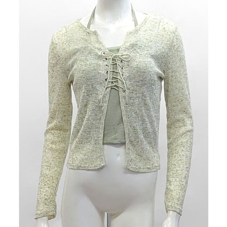 [2点セット] レースアップトップス+ホルターネックキャミソール アンサンブル | Riff | 詳細画像17 