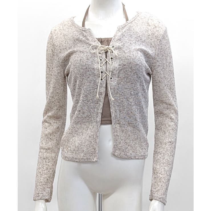 [2点セット] レースアップトップス+ホルターネックキャミソール アンサンブル | Riff | 詳細画像19 