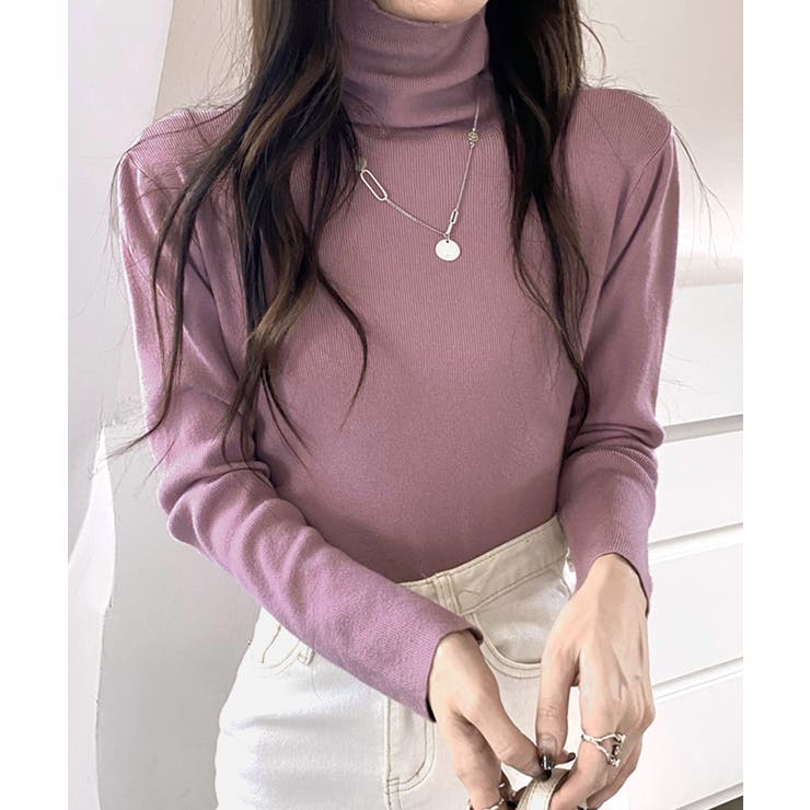 ハイネックリブニット リブ編み タートルネック | Riff | 詳細画像12 