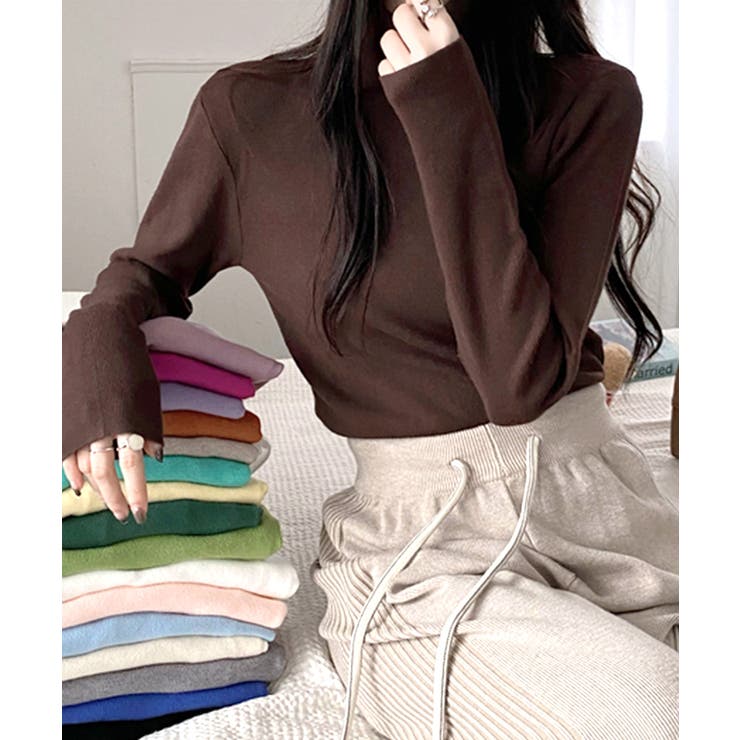 ハイネックリブニット リブ編み タートルネック | Riff | 詳細画像18 