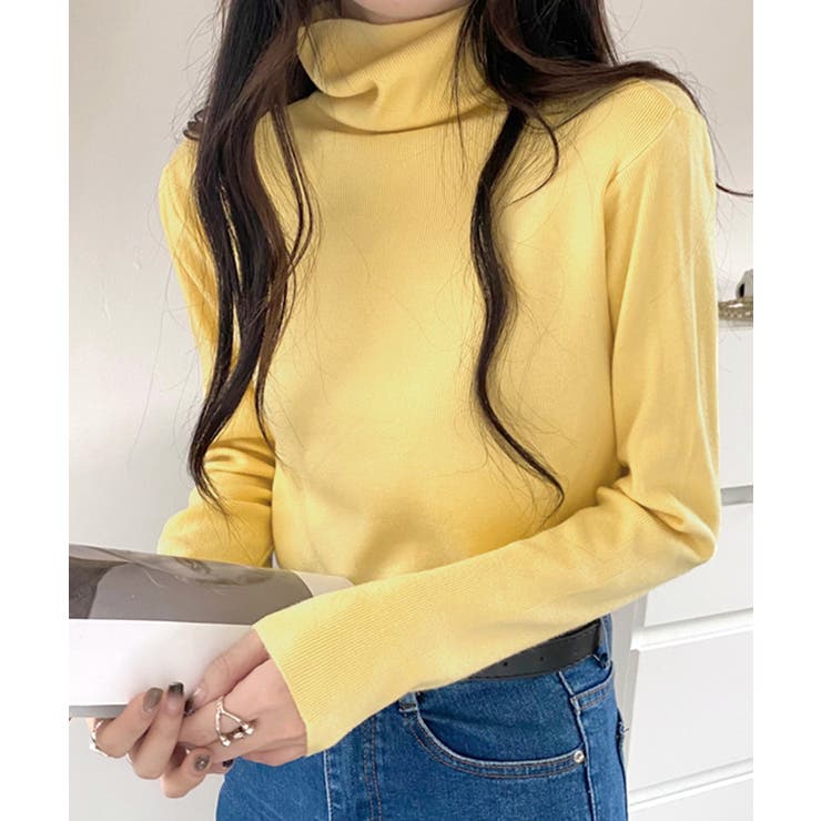 ハイネックリブニット リブ編み タートルネック | Riff | 詳細画像3 