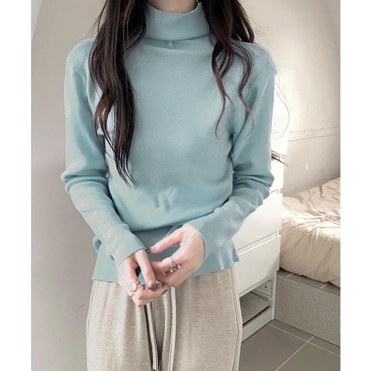 ハイネックリブニット リブ編み タートルネック | Riff | 詳細画像37 