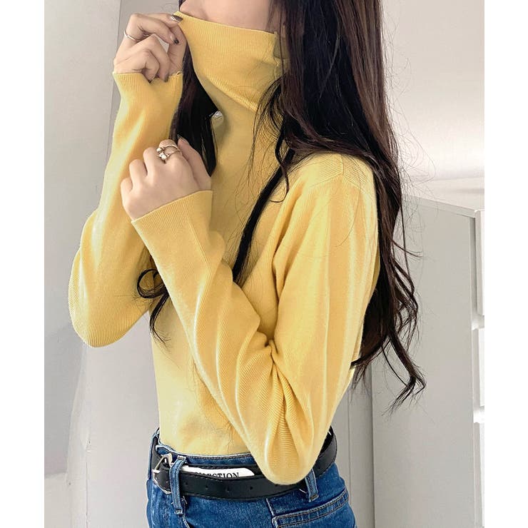 ハイネックリブニット リブ編み タートルネック | Riff | 詳細画像4 