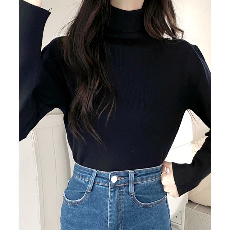 ハイネックリブニット リブ編み タートルネック | Riff | 詳細画像48 