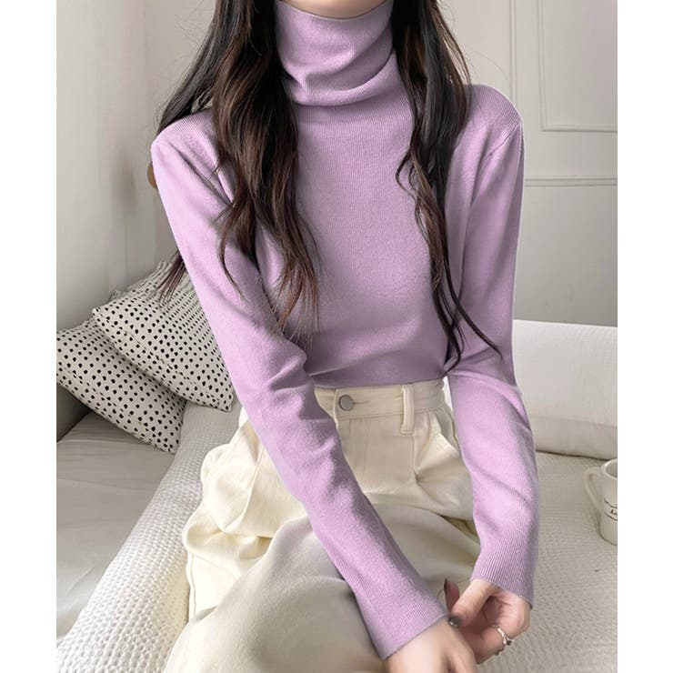 ハイネックリブニット リブ編み タートルネック | Riff | 詳細画像7 